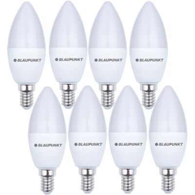 Blaupunkt Lampadina LED Candela, attacco a vite E14, 7W sostituisce da 50W, bianco naturale 4000K, luce naturale neutra diurna, non dimmerabile, 595 lumen, interno esterno, 8 pezzo (confezione da 8) Blaupunkt Lampadina LED Candela, attacco a vite E14, 7W sostituisce da 50W, bianco naturale 4000K, luce naturale neutra diurna, non dimmerabile, 595 lumen, interno esterno, 8 pezzo (confezione da 8)