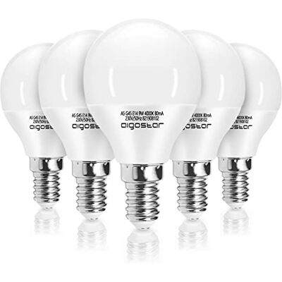 Aigostar LED Lampadina E14 9W (Equivalenti a 62W), Bianco Naturale 4000K, 840 Lumen, CRI> 80, Pacco da 5 Aigostar LED Lampadina E14 9W (Equivalenti a 62W), Bianco Naturale 4000K, 840 Lumen, CRI> 80, Pacco da 5