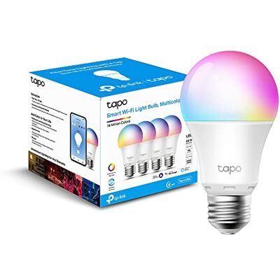 Tapo L530E, Lampadina WiFi Intelligente LED Smart Multicolore, E27 Lampadina Compatibile con Alexa e Google Home, 806 Lumen, 9W, Senza hub richiesto, Controllo Remoto Tramite App, 4pz Tapo L530E, Lampadina WiFi Intelligente LED Smart Multicolore, E27 Lampadina Compatibile con Alexa e Google Home, 806 Lumen, 9W, Senza hub richiesto, Controllo Remoto Tramite App, 4pz