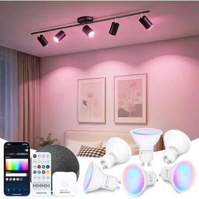 Aigostar Mesh 6.5W GU10 Lampadine Alexa Bluetooth Mesh, Lampadina Smart Works with Alexa, Lampadina GU10 Smart LED 555LM RGB & CCT(2700K-6500K), 6 Unità (Con Telecomando Bluetooth e Gateway) Aigostar Mesh 6.5W GU10 Lampadine Alexa Bluetooth Mesh, Lampadina Smart Works with Alexa, Lampadina GU10 Smart LED 555LM RGB & CCT(2700K-6500K), 6 Unità (Con Telecomando Bluetooth e Gateway)