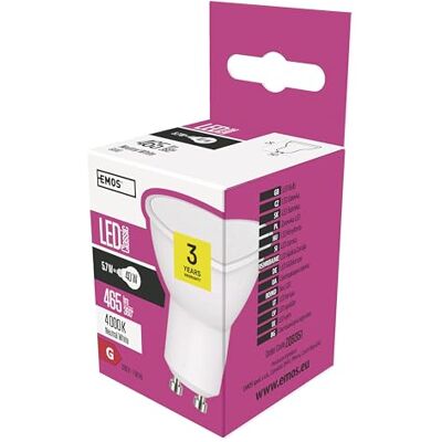 EMOS a +, LED Lampada Classic MR16, BIANCO NEUTRO, Vetro, 5, W, GU10, Trasparente, 5 x 5,6 cm EMOS a +, LED Lampada Classic MR16, BIANCO NEUTRO, Vetro, 5, W, GU10, Trasparente, 5 x 5,6 cm