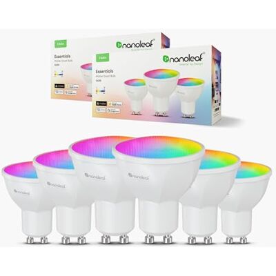 Nanoleaf Matter Essentials 6 Lampadine LED GU10 RGBW Smart e Dimmerabile Luci Led 16M Colori, Matter over Thread, Bluetooth, Funziona con Google Home Apple, Sincronia Musica e Monitor, Casa e Gaming Nanoleaf Matter Essentials 6 Lampadine LED GU10 RGBW Smart e Dimmerabile Luci Led 16M Colori, Matter over Thread, Bluetooth, Funziona con Google Home Apple, Sincronia Musica e Monitor, Casa e Gaming