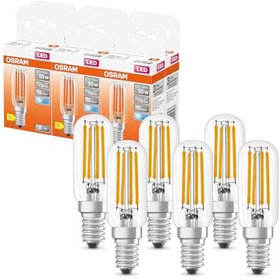 OSRAM SPECIAL T26 FIL 55 piccola lampada speciale LED con attacco E14, forma sottile, 4,9 W, 730 lm, 4000 K, luce bianca fredda, buona emissione di luce a tutto tondo, lunga durata, confezione da 6 OSRAM SPECIAL T26 FIL 55 piccola lampada speciale LED con attacco E14, forma sottile, 4,9 W, 730 lm, 4000 K, luce bianca fredda, buona emissione di luce a tutto tondo, lunga durata, confezione da 6