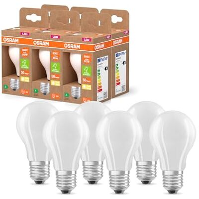 OSRAM Lampada LED LED Superstar Classic A 60 dalla classica forma a lampadina in vetro smerigliato, 3,8 W, 806 lm, attacco E27, 2700 K per luce bianca calda, EEK A, diametro 60 mm, pacco da 6 OSRAM Lampada LED LED Superstar Classic A 60 dalla classica forma a lampadina in vetro smerigliato, 3,8 W, 806 lm, attacco E27, 2700 K per luce bianca calda, EEK A, diametro 60 mm, pacco da 6