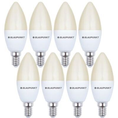 Blaupunkt Lampadina LED Candela, attacco a vite E14, 7W sostituisce da 50W, bianco caldo 2700K, non dimmerabile, 595 lumen, ambienti, interno esterno, 8 pezzo (confezione da 8) Blaupunkt Lampadina LED Candela, attacco a vite E14, 7W sostituisce da 50W, bianco caldo 2700K, non dimmerabile, 595 lumen, ambienti, interno esterno, 8 pezzo (confezione da 8)