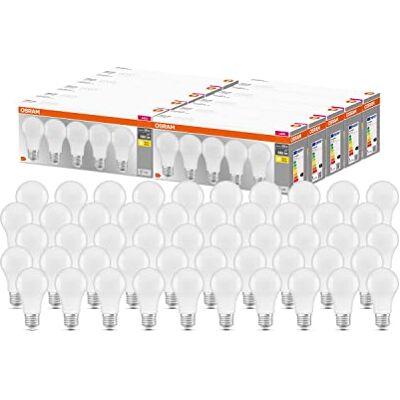 OSRAM LED Base Classic A, a forma di lampadina con base E27, bianco caldo, 2700 K, 8,50 W, sostituzione della lampadina a incandescenza da 60 W, opaco, 10 x 5-pack OSRAM LED Base Classic A, a forma di lampadina con base E27, bianco caldo, 2700 K, 8,50 W, sostituzione della lampadina a incandescenza da 60 W, opaco, 10 x 5-pack