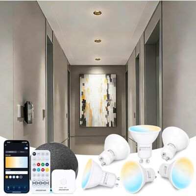 Aigostar Mesh 6.5W GU10 Lampadine Alexa Bluetooth Mesh, Lampadina Smart Works with Alexa, Lampadina GU10 Smart LED 555LM CCT(2700K-6500K), 6 Unità (Con Telecomando Bluetooth e Gateway) Aigostar Mesh 6.5W GU10 Lampadine Alexa Bluetooth Mesh, Lampadina Smart Works with Alexa, Lampadina GU10 Smart LED 555LM CCT(2700K-6500K), 6 Unità (Con Telecomando Bluetooth e Gateway)