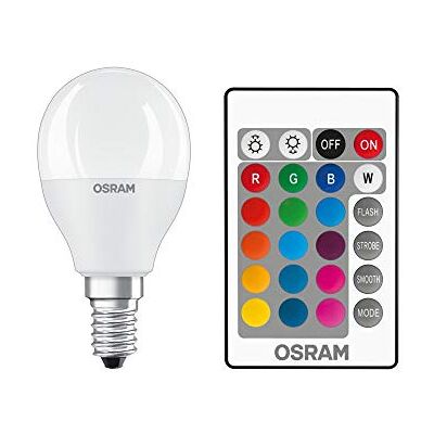 OSRAM Lampada LED STAR+ RGBW, attacco E14, colori RGB modificabili tramite telecomando, 4.9 W, forma a goccia, lampadina da 40 W, opaca, lampade LED RGBW retrofit con telecomando, confezione da 4 OSRAM Lampada LED STAR+ RGBW, attacco E14, colori RGB modificabili tramite telecomando, 4.9 W, forma a goccia, lampadina da 40 W, opaca, lampade LED RGBW retrofit con telecomando, confezione da 4