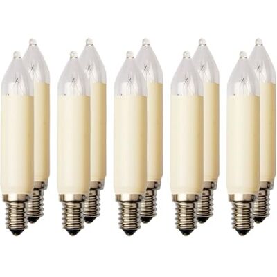 Hellum lampadine a incandescenza di ricambio 10 pz, 16V 7W E14, 905014 Lampadine di ricambio E14 (Ø20 mm), 15 luci, 10 pz, per esterni, candela a stelo, 47 lm, per catene luminose Hellum lampadine a incandescenza di ricambio 10 pz, 16V 7W E14, 905014 Lampadine di ricambio E14 (Ø20 mm), 15 luci, 10 pz, per esterni, candela a stelo, 47 lm, per catene luminose