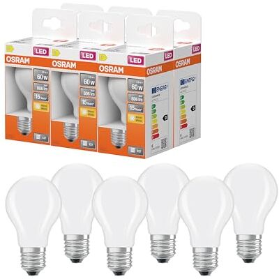 OSRAM Lampada LED Star bulb A60 filamento, 2700 K bianco caldo, 5,9 W, E27, satinato, 806 lm, 15.000 h, per lampade da soffitto e da terra, antiabbagliamento,6-Pack OSRAM Lampada LED Star bulb A60 filamento, 2700 K bianco caldo, 5,9 W, E27, satinato, 806 lm, 15.000 h, per lampade da soffitto e da terra, antiabbagliamento,6-Pack