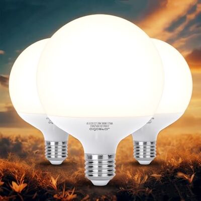 Aigostar Lampadina LED G120 E27 18W=117W, Blanc Chaud 3000K, 1840 Lumen, CRI>80, Risparmio energetico, Non Dimmerabili, Pacco da 3 Aigostar Lampadina LED G120 E27 18W=117W, Blanc Chaud 3000K, 1840 Lumen, CRI>80, Risparmio energetico, Non Dimmerabili, Pacco da 3