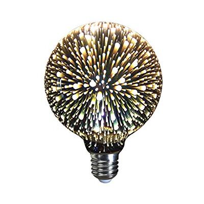 F-Bright Led Lampadina decorativa a LED, filamento G125, effetto fuochi artificiali, 3D, E27, 4 W, 320 o F-Bright Led Lampadina decorativa a LED, filamento G125, effetto fuochi artificiali, 3D, E27, 4 W, 320 o