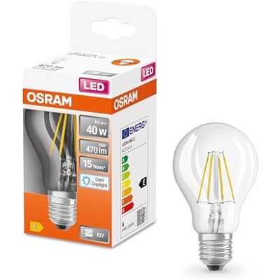 OSRAM Lampada LED, Attacco: E27, Cool Daylight, 6500 K, 4,50 W, sostituzione per 40 W Incandescent bulb, chiaro, ,Confezione da 10 OSRAM Lampada LED, Attacco: E27, Cool Daylight, 6500 K, 4,50 W, sostituzione per 40 W Incandescent bulb, chiaro, ,Confezione da 10