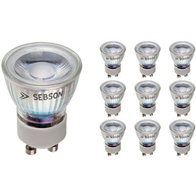 SEBSON Lampadina LED GU10 3W Set da 10-250lm, Bianca Calda 2900K Equivalente a 25W Non Dimmerabile Angolo di Diffusione 46° Lampadina Spot LED 230V SEBSON Lampadina LED GU10 3W Set da 10-250lm, Bianca Calda 2900K Equivalente a 25W Non Dimmerabile Angolo di Diffusione 46° Lampadina Spot LED 230V