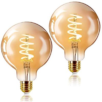 EXTRASTAR LED Lampadina Vintage Edison, G125SP 6W E27 bianco caldo 2200K Edison lampadina Vintage Retro Stile Lampadine Decorativo luce filamento della lampadina (2pezzi) EXTRASTAR LED Lampadina Vintage Edison, G125SP 6W E27 bianco caldo 2200K Edison lampadina Vintage Retro Stile Lampadine Decorativo luce filamento della lampadina (2pezzi)