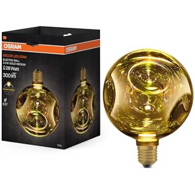 OSRAM Lampada LED in vetro DECOR FLAT Electro Retro, media Ø150mm, oro, E27, 3,5W, 300lm, 2700K, bianco caldo, elettrosfera OSRAM Lampada LED in vetro DECOR FLAT Electro Retro, media Ø150mm, oro, E27, 3,5W, 300lm, 2700K, bianco caldo, elettrosfera