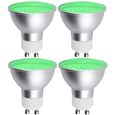 Bonlux Lampadina LED verde, 5 W, GU10, colorata, AC 220-240 V, angolo di fascio di 120 gradi, 50 W, MR16, ricambio alogeno per lavabi da parete, illuminazione paesaggistica, 4 pezzi Bonlux Lampadina LED verde, 5 W, GU10, colorata, AC 220-240 V, angolo di fascio di 120 gradi, 50 W, MR16, ricambio alogeno per lavabi da parete, illuminazione paesaggistica, 4 pezzi