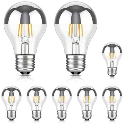 ledscom.de Lampadina LED 8x E27 per specchietto retrovisore A60 2600K bianco caldo 399 lm 4,3 W 230 V – Lampadina Silberkopf – non dimmerabile ledscom.de Lampadina LED 8x E27 per specchietto retrovisore A60 2600K bianco caldo 399 lm 4,3 W 230 V – Lampadina Silberkopf – non dimmerabile
