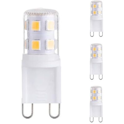 Orion Lampadina a LED G9, 4 pezzi, 2,5 W, luce bianca calda, 3000 K, lunghezza 14 mm, altezza 37 mm Orion Lampadina a LED G9, 4 pezzi, 2,5 W, luce bianca calda, 3000 K, lunghezza 14 mm, altezza 37 mm