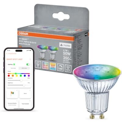 OSRAM SMART+ Faretto LED RGB PAR16 (confezione da 2, GU10, 5W) – 16M colori OSRAM SMART+ Faretto LED RGB PAR16 (confezione da 2, GU10, 5W) – 16M colori
