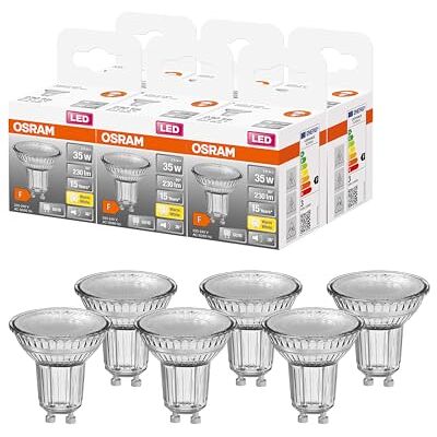 OSRAM Spot PAR16 Lampadine LED, 2.6 W Equivalenti 35 W, Attacco GU10, Luce Calda 2700K, Confezione da 6 Pezzi OSRAM Spot PAR16 Lampadine LED, 2.6 W Equivalenti 35 W, Attacco GU10, Luce Calda 2700K, Confezione da 6 Pezzi