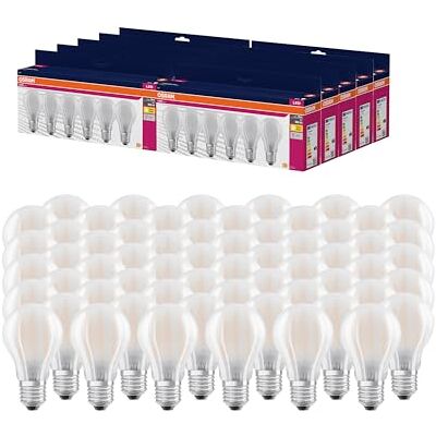 OSRAM LED Star VALUE A60, confezione vantaggiosa con 60 lampadine, sostituisce le tradizionali lampadine da 60W, bianco caldo (2700K), 6.5W, attacco E27, vetro a filamento, non dimmerabile OSRAM LED Star VALUE A60, confezione vantaggiosa con 60 lampadine, sostituisce le tradizionali lampadine da 60W, bianco caldo (2700K), 6.5W, attacco E27, vetro a filamento, non dimmerabile