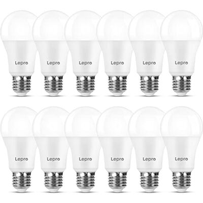 Lepro Lampadine LED E27 A60 1521LM, 13W ≈ 100W, 2700K, Angolo 180°, 12pcs Non Dimmable, CRI>80, LED Lampadina Super Luminosa, Nessuno Sfarfallio, Risparmio Energetico Superiore al 87% Lepro Lampadine LED E27 A60 1521LM, 13W ≈ 100W, 2700K, Angolo 180°, 12pcs Non Dimmable, CRI>80, LED Lampadina Super Luminosa, Nessuno Sfarfallio, Risparmio Energetico Superiore al 87%
