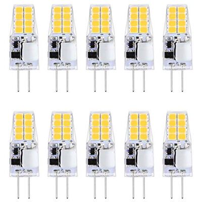 Reteck Confezione da 10 lampadine a LED G4 2 W, 210 lm, 2 W sostituisce lampadine alogene da 20 W, non dimmerabili, luce bianca calda (2900 K), 12 V AC/DC, G4 Reteck Confezione da 10 lampadine a LED G4 2 W, 210 lm, 2 W sostituisce lampadine alogene da 20 W, non dimmerabili, luce bianca calda (2900 K), 12 V AC/DC, G4