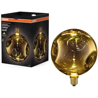 OSRAM Lampada LED in vetro DECOR FLAT Electro Retro, grande Ø200mm, oro, E27, 3,5W, 300lm, 2700K, bianco caldo, elettrosfera OSRAM Lampada LED in vetro DECOR FLAT Electro Retro, grande Ø200mm, oro, E27, 3,5W, 300lm, 2700K, bianco caldo, elettrosfera