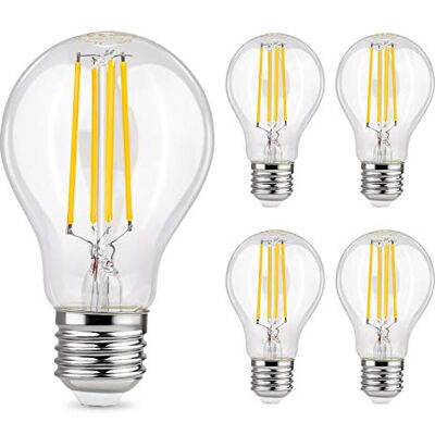 UNIVERSO Lampadina LED sfera a filamento da 8 watt E27 Luce calda 3000K risparmio energetico 880 lumen lampada per illuminazione interna 220 V 5 pezzi UNIVERSO Lampadina LED sfera a filamento da 8 watt E27 Luce calda 3000K risparmio energetico 880 lumen lampada per illuminazione interna 220 V 5 pezzi