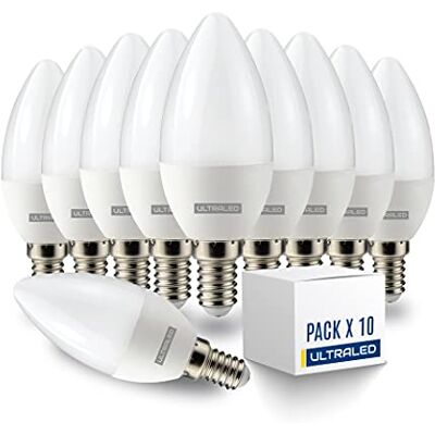 Generic SET DI 10 LAMPADINE LED E14 ULTRALED CANDELE BIANCHE con potenza di 8.5W EQUIVALENTI A 60W DELLA LAMPADINA ALOGENA 6000K LUCE FREDDA 800 LUMEN Generic SET DI 10 LAMPADINE LED E14 ULTRALED CANDELE BIANCHE con potenza di 8.5W EQUIVALENTI A 60W DELLA LAMPADINA ALOGENA 6000K LUCE FREDDA 800 LUMEN