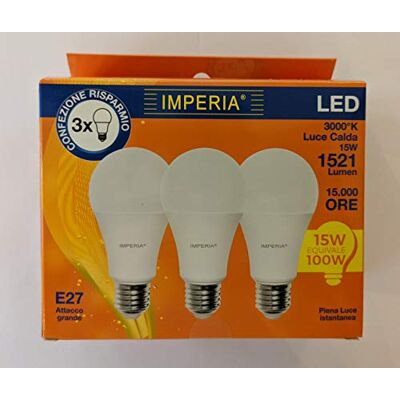 Imperia LAMPADINA GOCCIA LED 15W E27 (PACK 3 PZ.) Imperia LAMPADINA GOCCIA LED 15W E27 (PACK 3 PZ.)