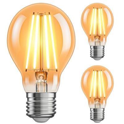 ledscom.de 3x lampadina LED E27, A60, bianco extra caldo (2400 K), 7 W, 778lm, dimmer a 3 livelli, colore oro ledscom.de 3x lampadina LED E27, A60, bianco extra caldo (2400 K), 7 W, 778lm, dimmer a 3 livelli, colore oro