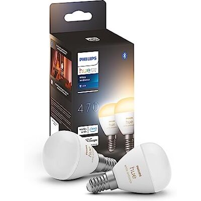 Philips White Ambiance Luster, Lampadina Sferica Smart, Luce Bianca da Calda a Fredda, 5.1W, Dimmerabile, Bianco, confezione da 2 Philips White Ambiance Luster, Lampadina Sferica Smart, Luce Bianca da Calda a Fredda, 5.1W, Dimmerabile, Bianco, confezione da 2