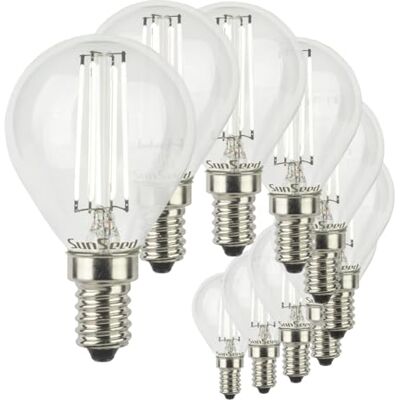 SUNSEED 10x Lampadina E14 Filamento LED Bianco 6W Sfera G45 806 Lumen Luce Calda 3000K, 60W Equivalente SUNSEED 10x Lampadina E14 Filamento LED Bianco 6W Sfera G45 806 Lumen Luce Calda 3000K, 60W Equivalente