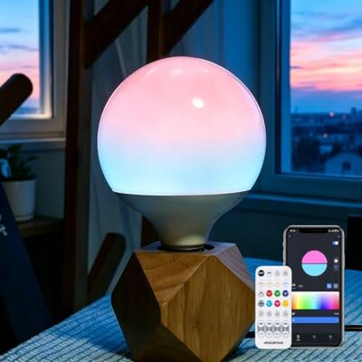Aigostar 18W 1800LM Lampadina Intelligente E27 G120 Bluetooth Mesh/Dimmerabile Lampadina LED Compatibile con Alexa/Smart RGB+6500K Lampadine/ 16 Milioni di Colori/Con Bluetooth Telecomando Aigostar 18W 1800LM Lampadina Intelligente E27 G120 Bluetooth Mesh/Dimmerabile Lampadina LED Compatibile con Alexa/Smart RGB+6500K Lampadine/ 16 Milioni di Colori/Con Bluetooth Telecomando