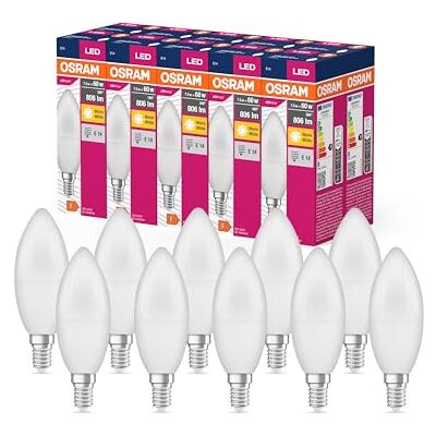 Osram B60 Lampada LED a Candela - E14, Bianco Caldo, 806 lm Osram B60 Lampada LED a Candela - E14, Bianco Caldo, 806 lm