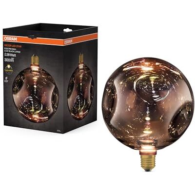 OSRAM Lampada LED in vetro DECOR FLAT Electro Retro, grande Ø200mm, nero, E27, 3,5W, 300lm, 2700K, bianco caldo, elettrosfera OSRAM Lampada LED in vetro DECOR FLAT Electro Retro, grande Ø200mm, nero, E27, 3,5W, 300lm, 2700K, bianco caldo, elettrosfera
