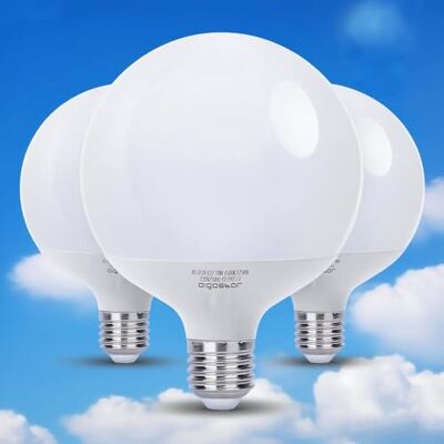 Aigostar Lampadina LED G120 E27 18W=117W, Luce Fredda 6500K, 1840 Lumen, CRI>80, Angolo del Fascio di 180 Gradi, Non Dimmerabili, Pacco da 3 Aigostar Lampadina LED G120 E27 18W=117W, Luce Fredda 6500K, 1840 Lumen, CRI>80, Angolo del Fascio di 180 Gradi, Non Dimmerabili, Pacco da 3