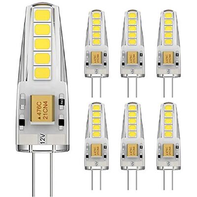 EXTRASTAR Lampadina LED G4,1.8W Equivalente a 14W Lampada Alogena, luce Bianco freddo 6500K Non-Dimmerabile 360 Grado, 6 Pezzi EXTRASTAR Lampadina LED G4,1.8W Equivalente a 14W Lampada Alogena, luce Bianco freddo 6500K Non-Dimmerabile 360 Grado, 6 Pezzi