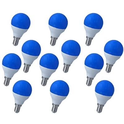 LEDLUX 12 Pezzo Lampadina Led E14 Blu, 4W=35W 220V, Forma Globo G45, Per Decorazione Feste LEDLUX 12 Pezzo Lampadina Led E14 Blu, 4W=35W 220V, Forma Globo G45, Per Decorazione Feste