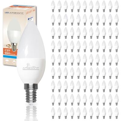 LED ATOMANT 100x Lampadina LED E14 Candela C37 9W Bianco Caldo 950lm Attacco piccolo LED ATOMANT 100x Lampadina LED E14 Candela C37 9W Bianco Caldo 950lm Attacco piccolo