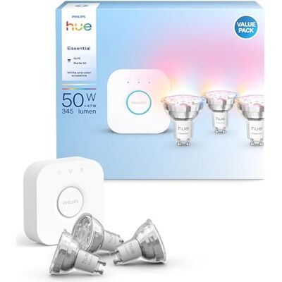 Philips Essential, confezione da 3 pezzi GU10 Spot, 345 lumen Philips Essential, confezione da 3 pezzi GU10 Spot, 345 lumen