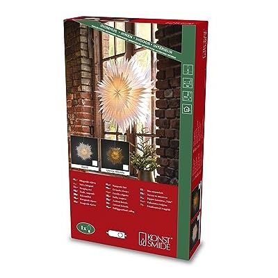 Konstsmide Stella di Carta Bianca, Collegamento con Interruttore on/off, Senza Lampadina, Attacco E14, 230 V, Cavo Konstsmide Stella di Carta Bianca, Collegamento con Interruttore on/off, Senza Lampadina, Attacco E14, 230 V, Cavo
