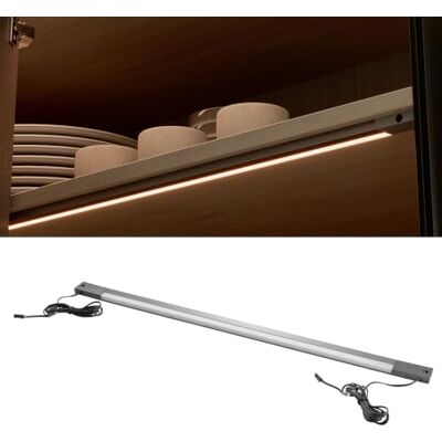 GTV LIGHTING Faretto LED sottopensile 463mm, per mobile cucina 50cm, sensore movimento monolaterale (1 sensore), 12V DC, bianco caldo 3000K, per cassetti e armadi, colore antracite GTV LIGHTING Faretto LED sottopensile 463mm, per mobile cucina 50cm, sensore movimento monolaterale (1 sensore), 12V DC, bianco caldo 3000K, per cassetti e armadi, colore antracite