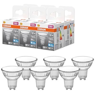 OSRAM Lampada spot LED Star PAR16 3,1 W 865, 6500 K luce diurna, GU10, 120°, 350 lm, design completamente in vetro,6-Pack OSRAM Lampada spot LED Star PAR16 3,1 W 865, 6500 K luce diurna, GU10, 120°, 350 lm, design completamente in vetro,6-Pack