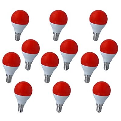 LEDLUX 12 Pezzo Lampadina Led E14 Rosso, 4W=35W 220V, Forma Globo G45, Per Decorazione Feste LEDLUX 12 Pezzo Lampadina Led E14 Rosso, 4W=35W 220V, Forma Globo G45, Per Decorazione Feste