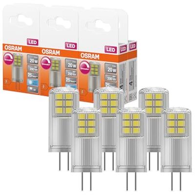 OSRAM SPECIAL PIN CL 20 LED-Lampe mit Retrofit-Stecksockel G4, dimmbar, Pin-Form, 2W, 200lm, 4000K, kaltweißes Licht, gute Rundumlichtausstrahlung, lange Lebensdauer, 6-Pack OSRAM SPECIAL PIN CL 20 LED-Lampe mit Retrofit-Stecksockel G4, dimmbar, Pin-Form, 2W, 200lm, 4000K, kaltweißes Licht, gute Rundumlichtausstrahlung, lange Lebensdauer, 6-Pack