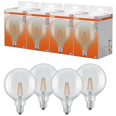 OSRAM Lampada LED Filament Star Globe125 5,9W 840, bianco freddo 4000K, E27, trasparente, 806 lm, angolo di fascio 360°, IP20,4-Pack OSRAM Lampada LED Filament Star Globe125 5,9W 840, bianco freddo 4000K, E27, trasparente, 806 lm, angolo di fascio 360°, IP20,4-Pack