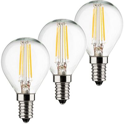 MÜLLER LICHT Mueller della luce 400293 Set a + +, Set di Retro LED a forma di goccia sostituisce 40 W, Vetro, 4 W, E14, Argento, 4.5 x 4.5 x 8 cm MÜLLER LICHT Mueller della luce 400293 Set a + +, Set di Retro LED a forma di goccia sostituisce 40 W, Vetro, 4 W, E14, Argento, 4.5 x 4.5 x 8 cm